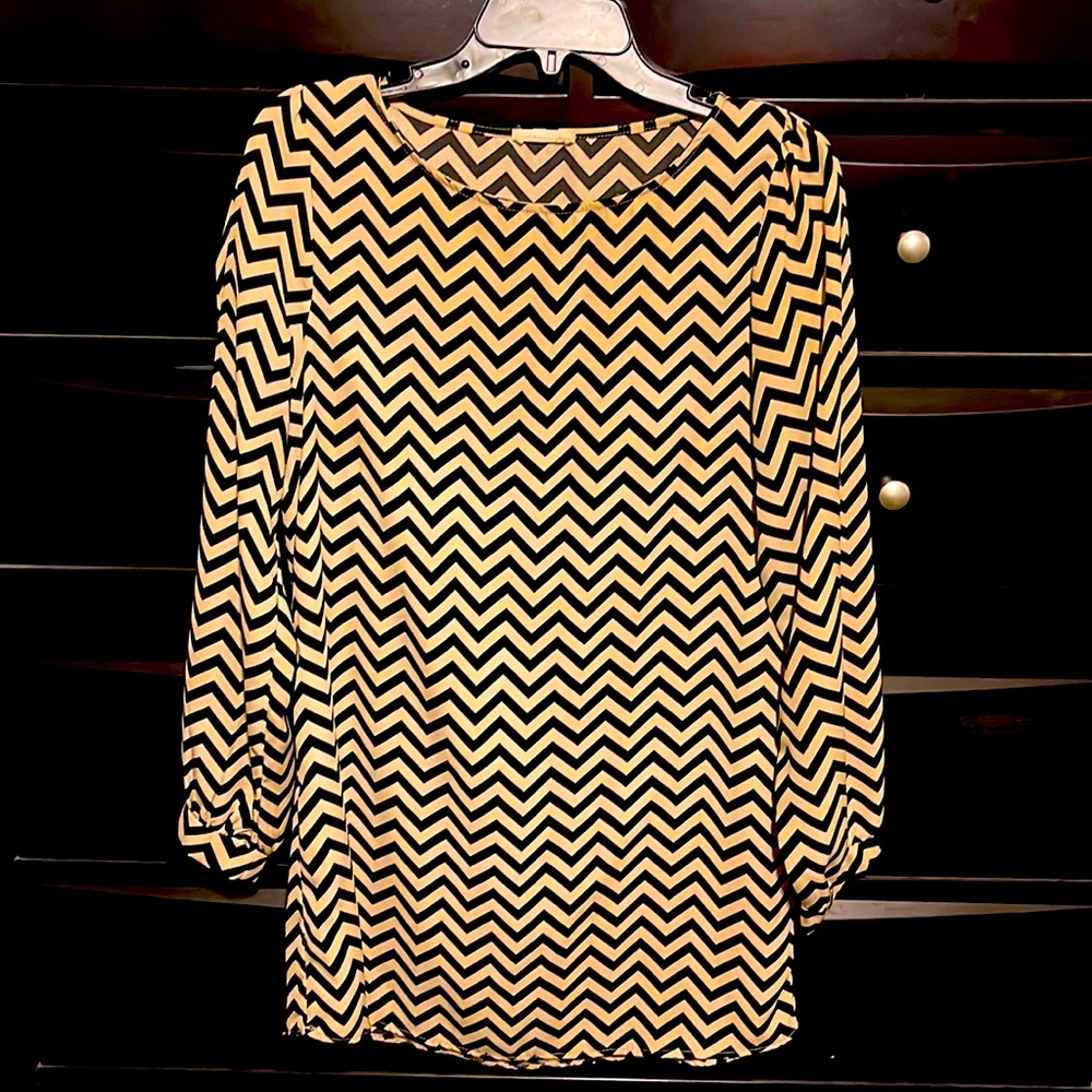 Black and Tan chevron dress